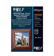 کاغذ چاپ عکس سافت سیلک ولف مدل Professinol-260g سایز 13×18 سانتی متر بسته 100 عددی